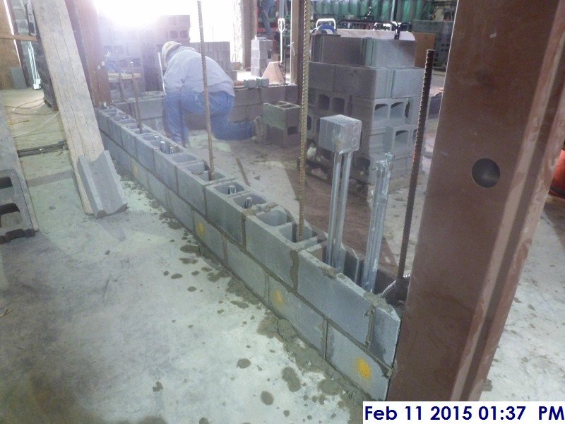 Laying out block at 1st floor Intake Room Facing West